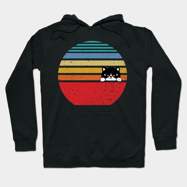 Grumpy tuxedo retro cat Hoodie by Live Together